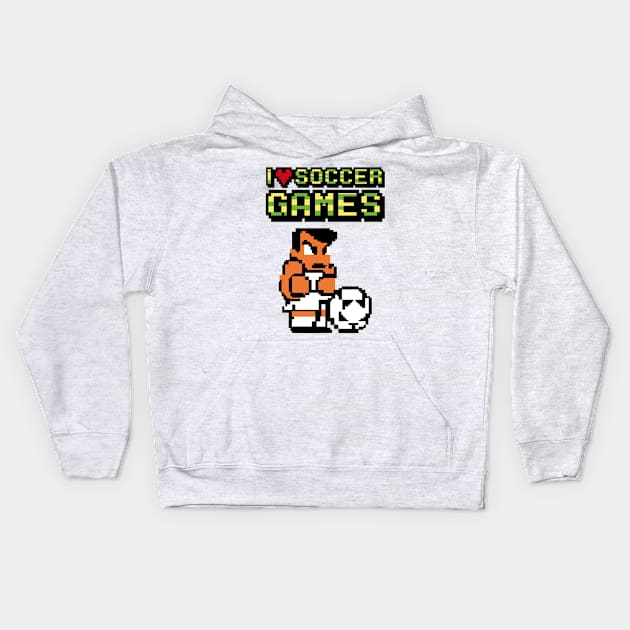 I Love Soccer Games Kids Hoodie by Fanisetas